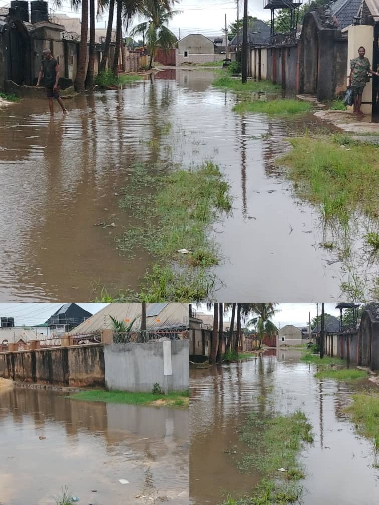 IMO STATE: Flooding Ravages Umuguma Federal Housing Estate, Residents Appeal for Urgent Government Intervention