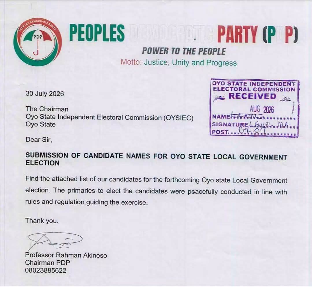 Oyo Electoral Commission Accepts Wike-Backed PDP Candidates for December Council Polls